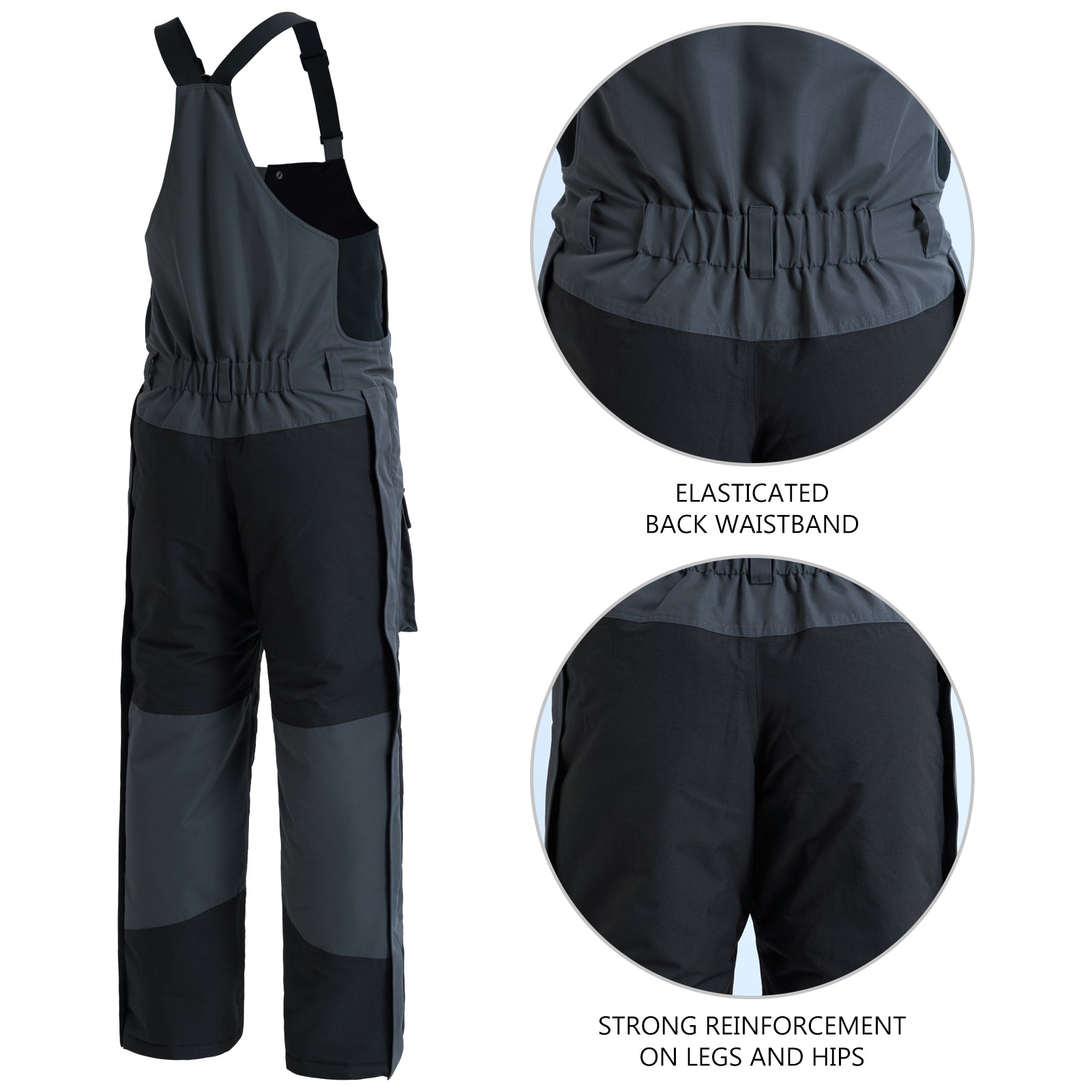Bassdash Men’s Quick Dry Elastic Waist Fishing Pants FP05M, Black / Medium