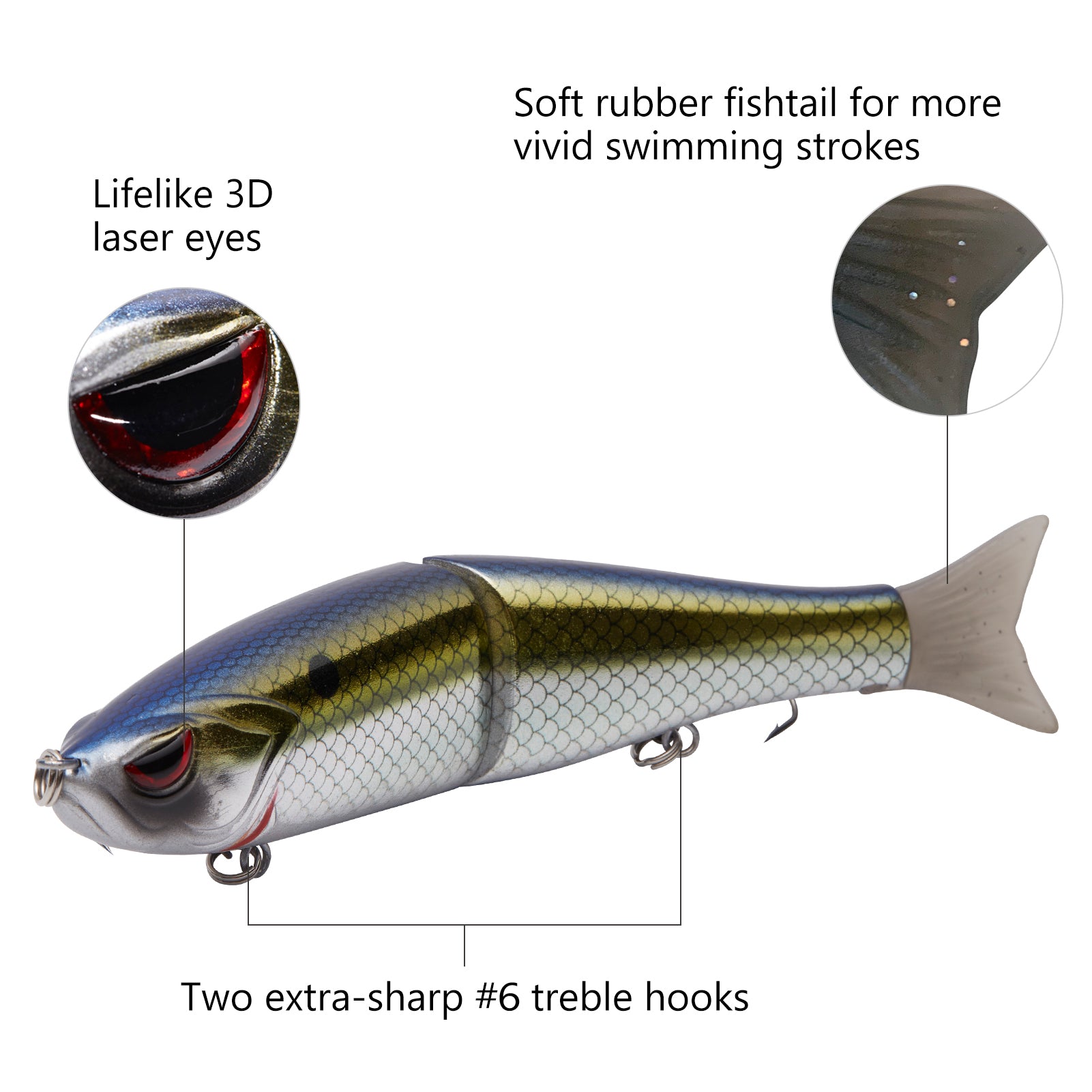 4 Swimbaits for Bass Multi Jointed Crankbait Fishing Lures Hard Bait  Swimbait Fishing Gear Glide Baits