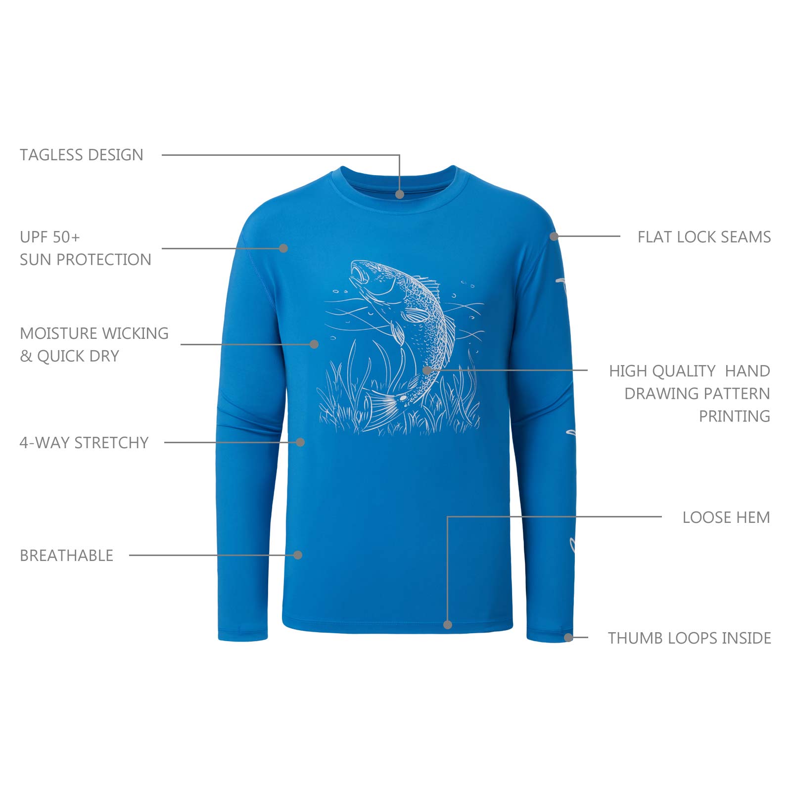 Factory Customized Fishing Jersey Angling Shirts Fish Clothes with