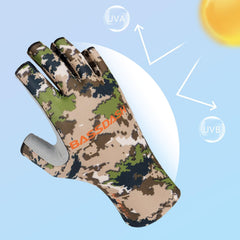 Men's Altimate UPF 50+ Sun Protection Fingerless Fishing Gloves - Bassdash