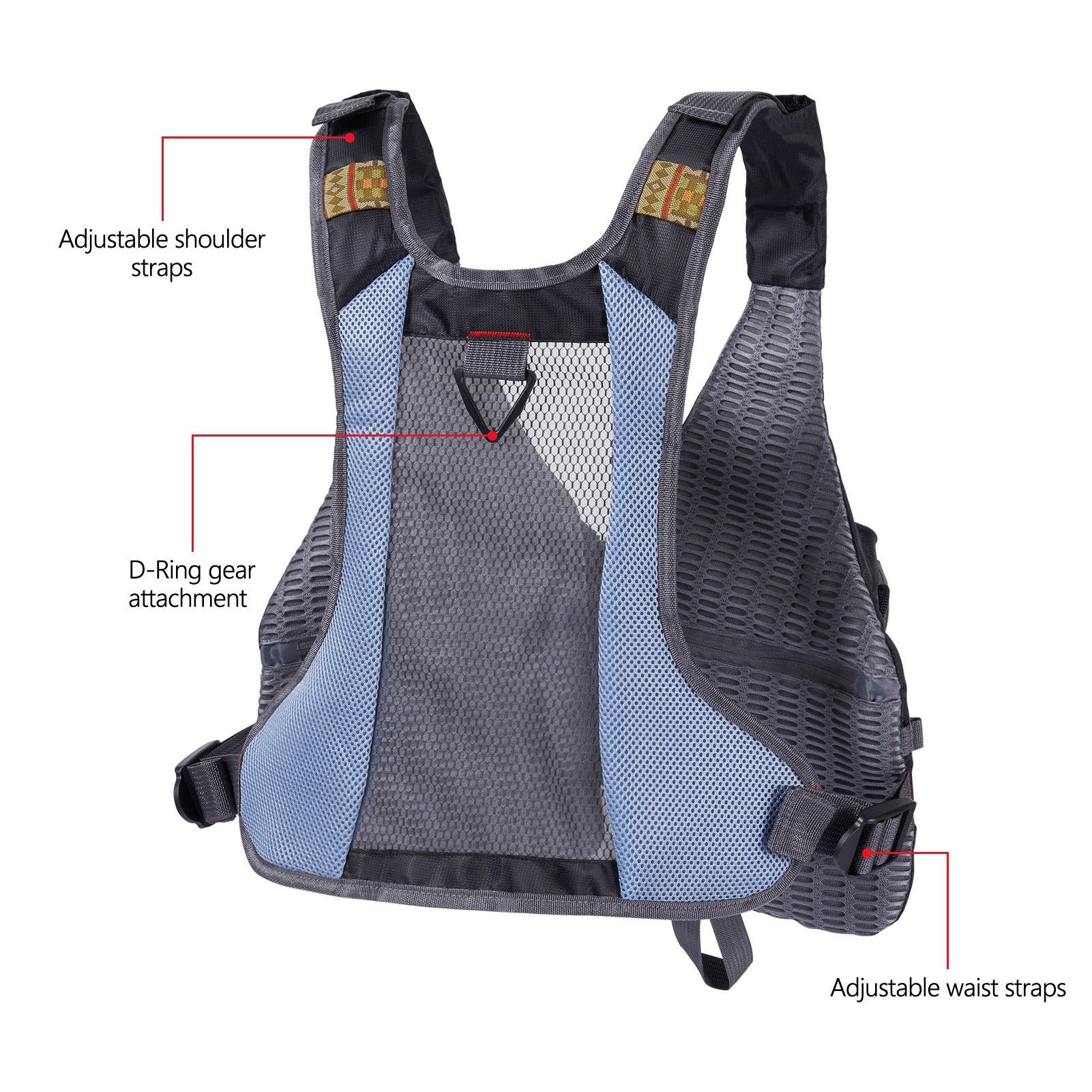 Multi-pocket Fly Fishing Vest Backpack Chest Mesh Bag Adjustable Fishing  Vest - //WE ARE RACESPOT