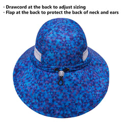 Youth UPF 50+ Sun Hat with Wide Brim Neck Flap Mesh Vent - Bassdash