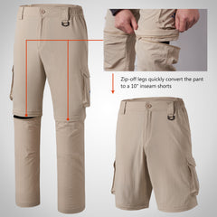 Men’s UPF 50+ Quick Dry Convertible Pants FP02M - Bassdash