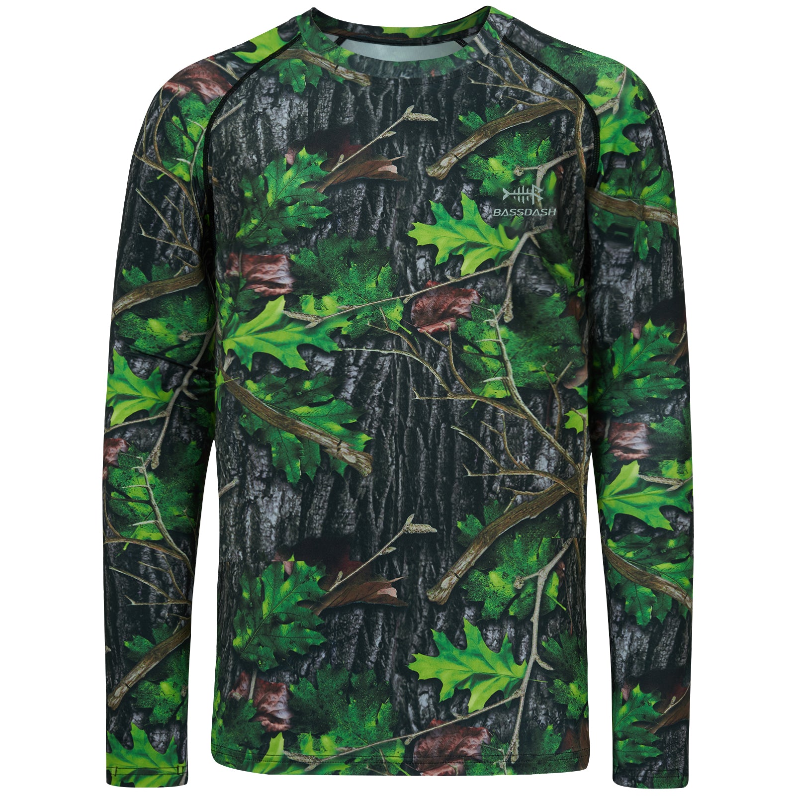 Men's UPF 50+ Camo Long Sleeve Hunting Shirt FS13M, Tree Trunk / L