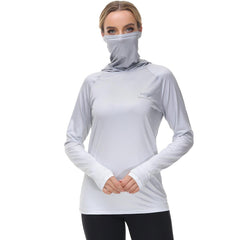 Women's UPF 50+ Fishing Hoodies with Face Mask Thumb Holes FS23W - Bassdash