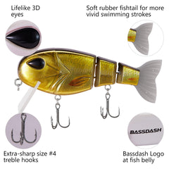 Topwater Floating Bass Fishing Lures Swimbait 4.9” 1-3/4 oz - Bassdash