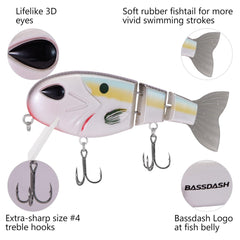 Topwater Floating Bass Fishing Lures Swimbait 4.9” 1-3/4 oz - Bassdash