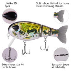 Topwater Floating Bass Fishing Lures Swimbait 4.9” 1-3/4 oz - Bassdash