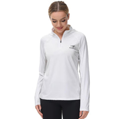 Women’s UPF 50+ Long Sleeve Hoodie Half Zip Shirt - Bassdash