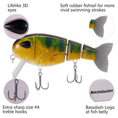 Topwater Floating Bass Fishing Lures Swimbait 4.9” 1-3/4 oz - Bassdash