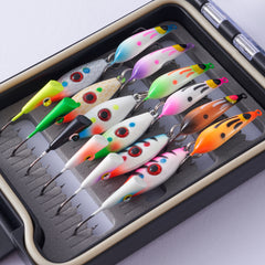 Ice Fishing Lure Kit Glowing Paint Jigs, 18pcs assorted perch/walleye/pike jigs - Bassdash