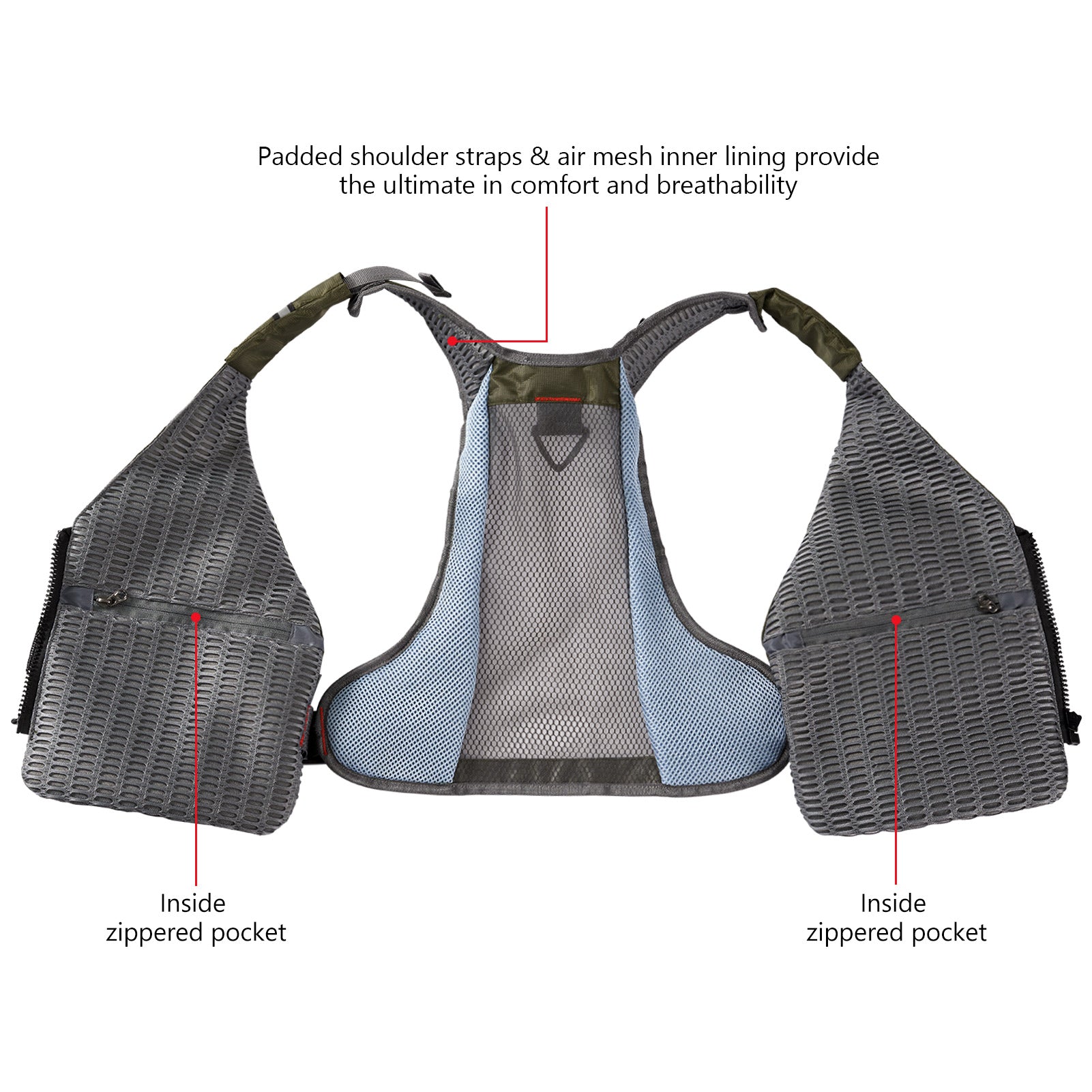 Bassdash Youths Kids Fly Fishing Vest for Adjustable Size with Multiple  Pockets Trout Bass Fishing Gear FV09