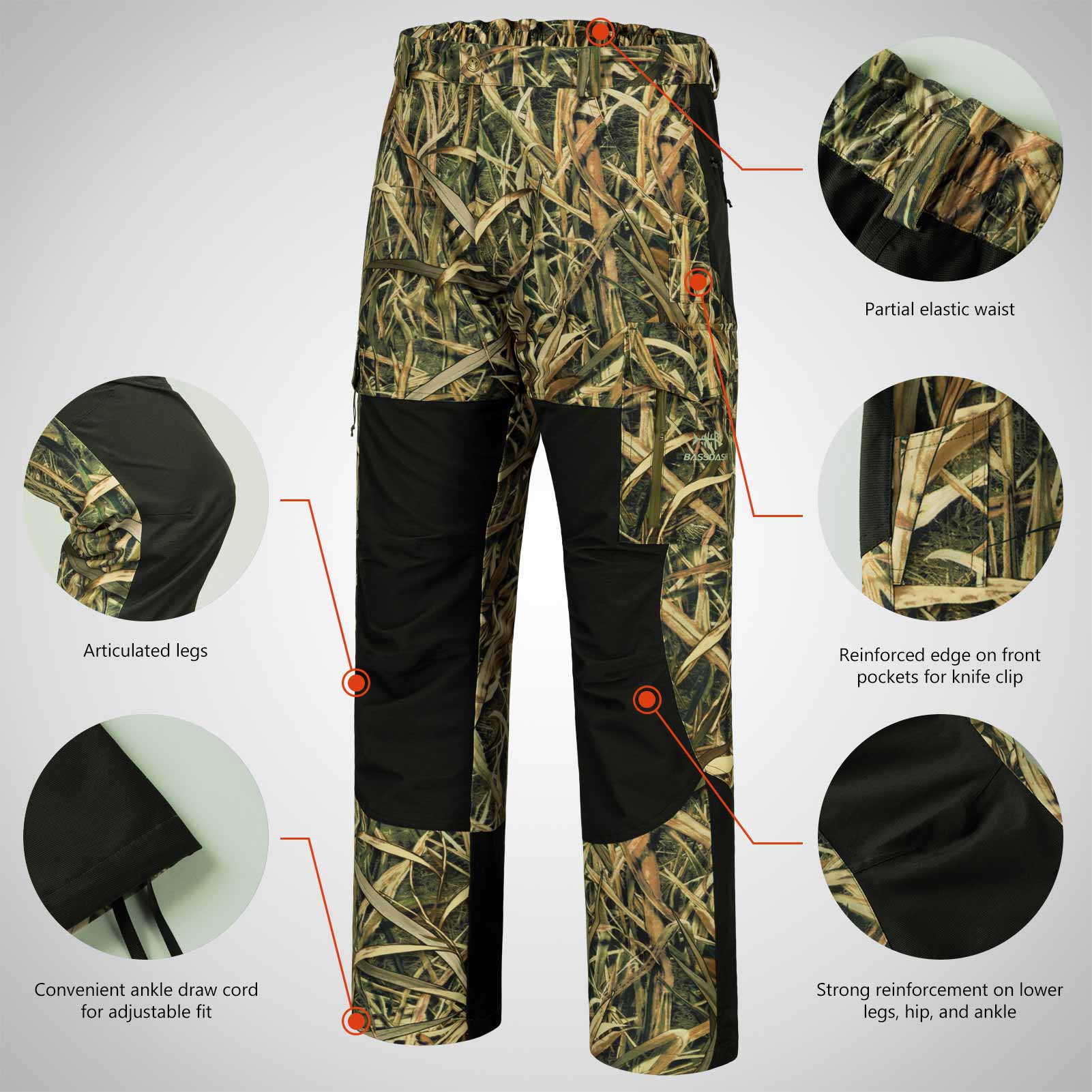 BASSDASH Invis Men's Stretch Hunting Pants Water Resistant Camo Fishing Pant,  Autumn Forest, 32W x 32L : : Clothing, Shoes & Accessories