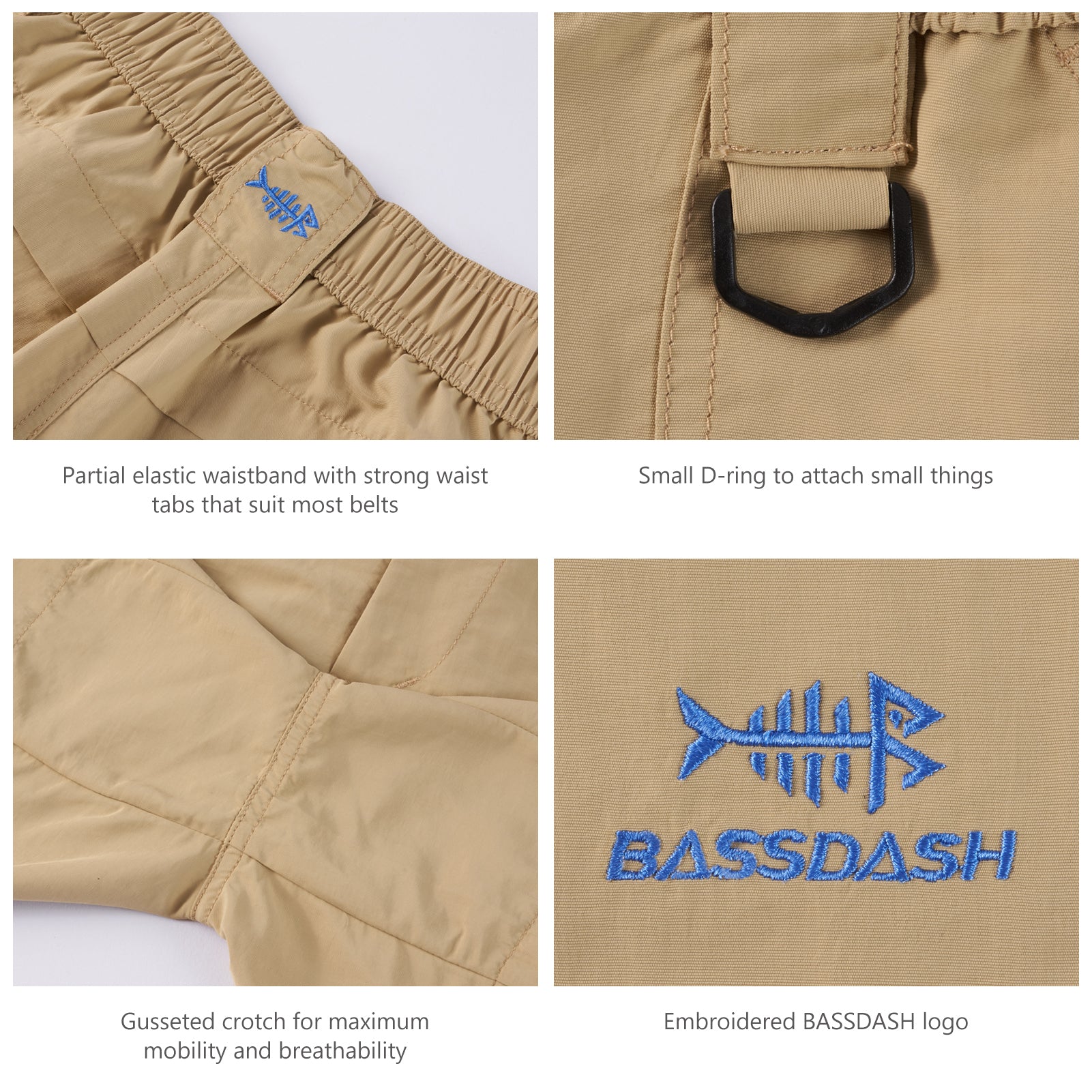  BASSDASH Women's 7” Fishing Shorts UPF 50+ Water