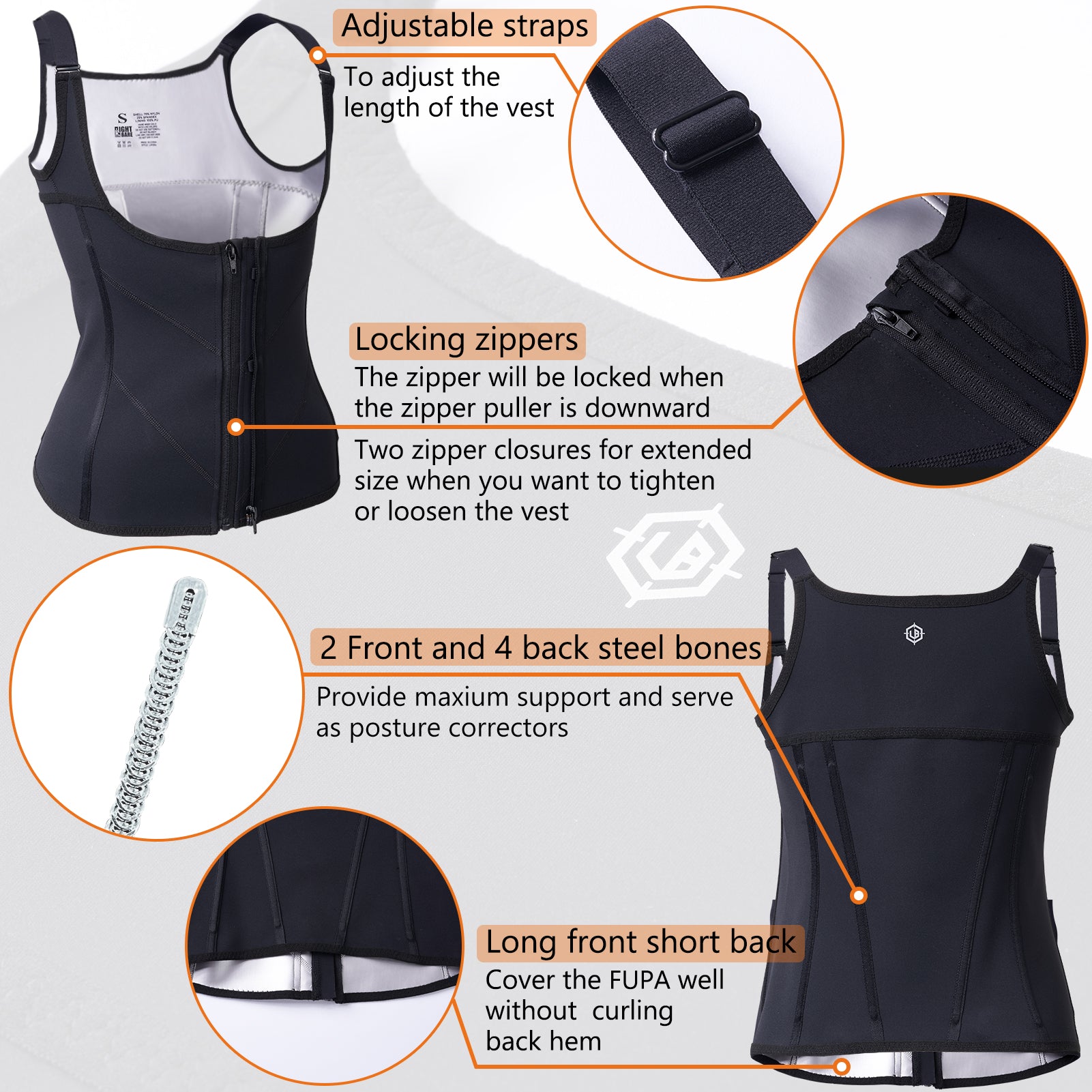 3-In-1 Waist Buttoned Bra Shapewear Hotlovesecret Bra, Women's Shapewear Waist  Trainer Corset Vest (Black,XXXL) : : Everything Else