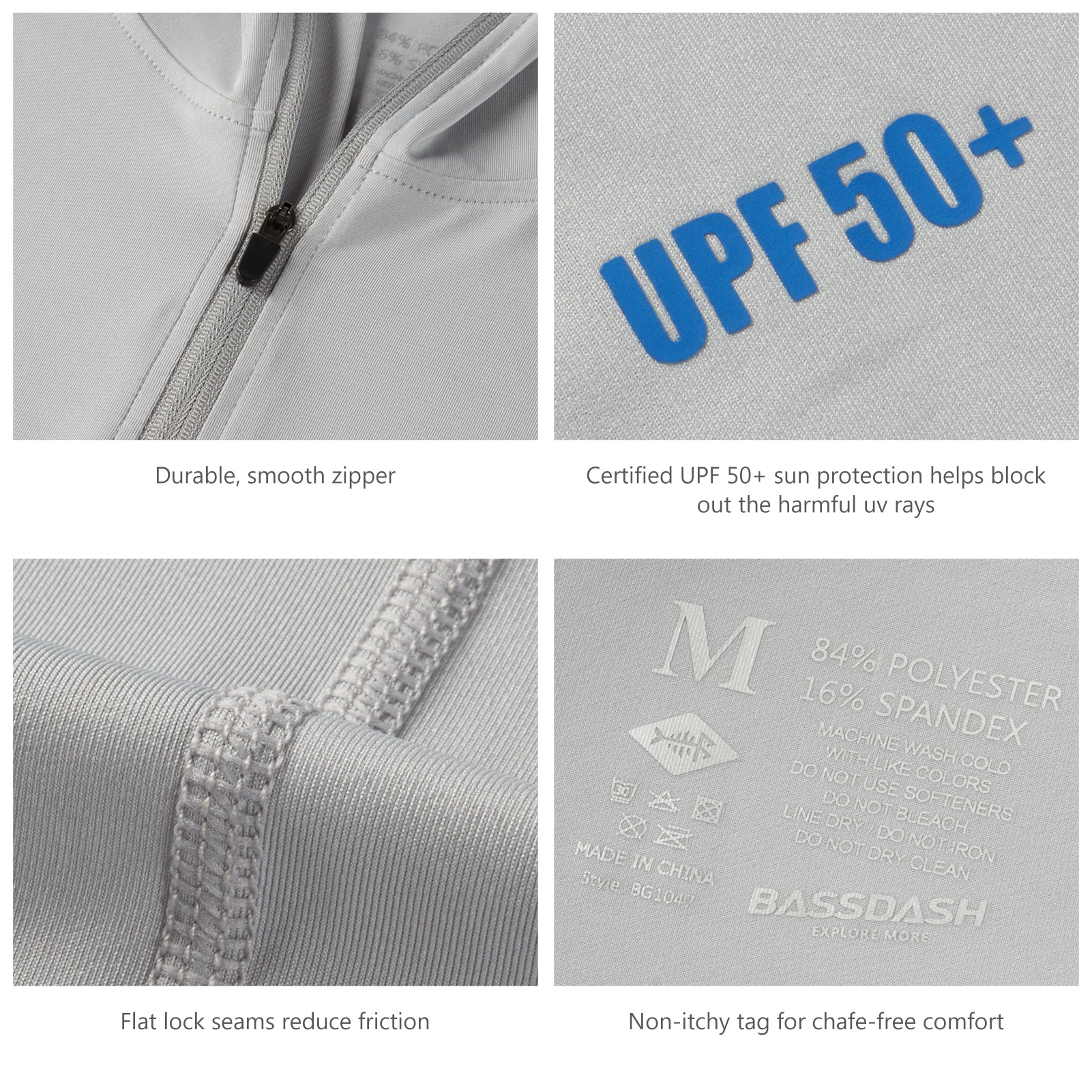 BASSDASH UPF 50+ Men s UV Sun Protection Long Sleeve Performance Fishing  Hoodie Hooded Shirts 4X-Large Sky Blue/White Logo 