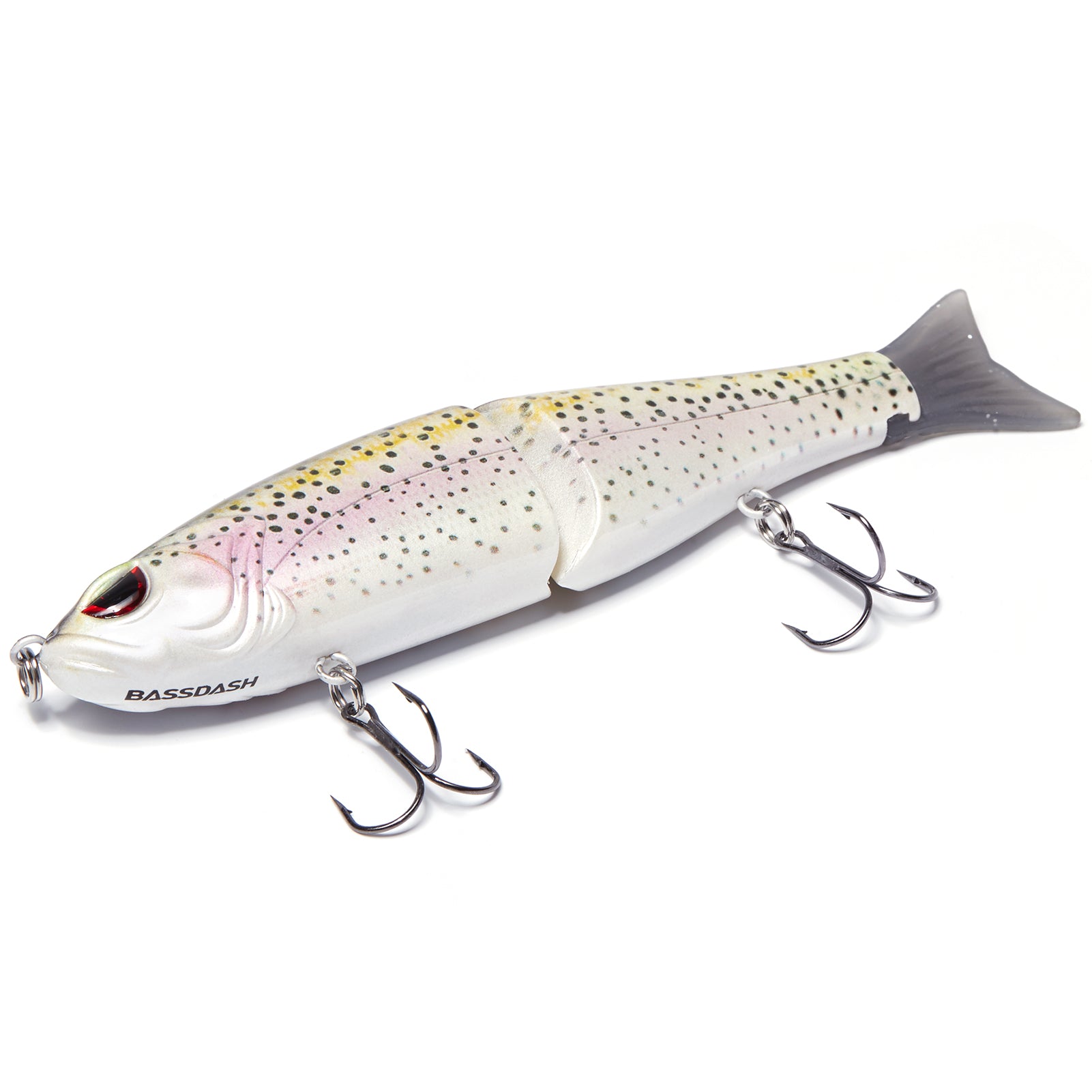 Bassdash SwimShad Glide Baits Jointed Swimbait Bass Pike Salmon Trout Muskie  Fishing Lure White Shad 7in/2.2oz