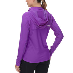 Women’s UPF 50+ Long Sleeve Hoodie Half Zip Shirt - Bassdash