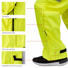 Men’s Complete Breathable Waterproof Rain Pants with 1/2 Zip Legs - Bassdash