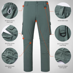 Men’s UPF 50+ Quick Dry Convertible Pants FP02M - Bassdash