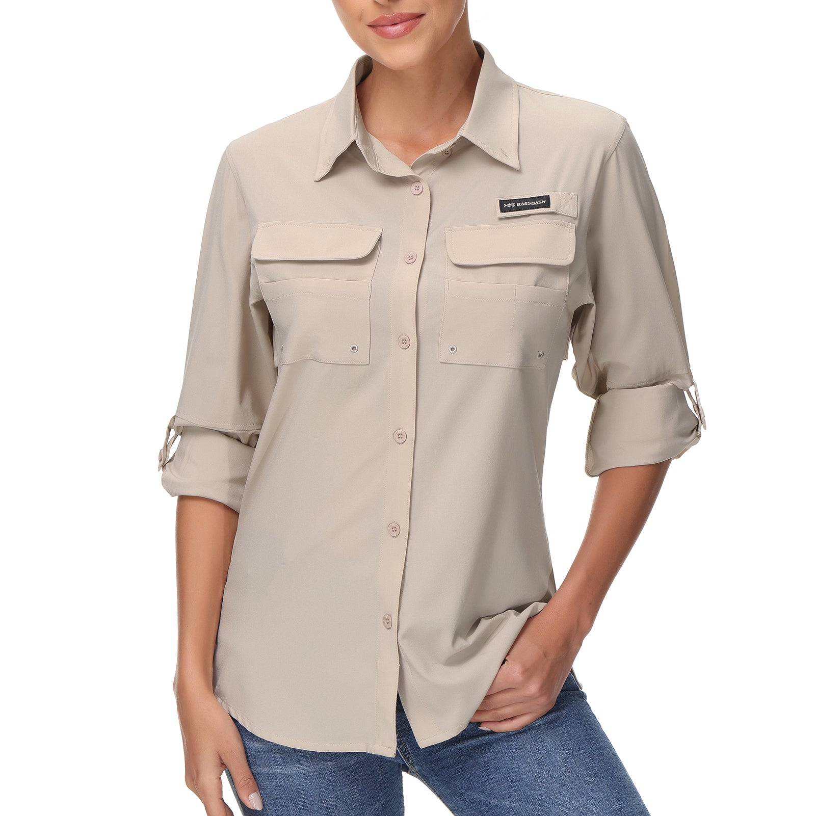 Sun Protection Shirts for Women Button Down | Bassdash Outdoor White / 2X-Large