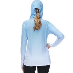 Women's UPF 50+ Fishing Hoodies with Face Mask Thumb Holes FS23W - Bassdash