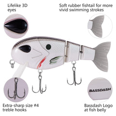 Topwater Floating Bass Fishing Lures Swimbait 4.9” 1-3/4 oz - Bassdash