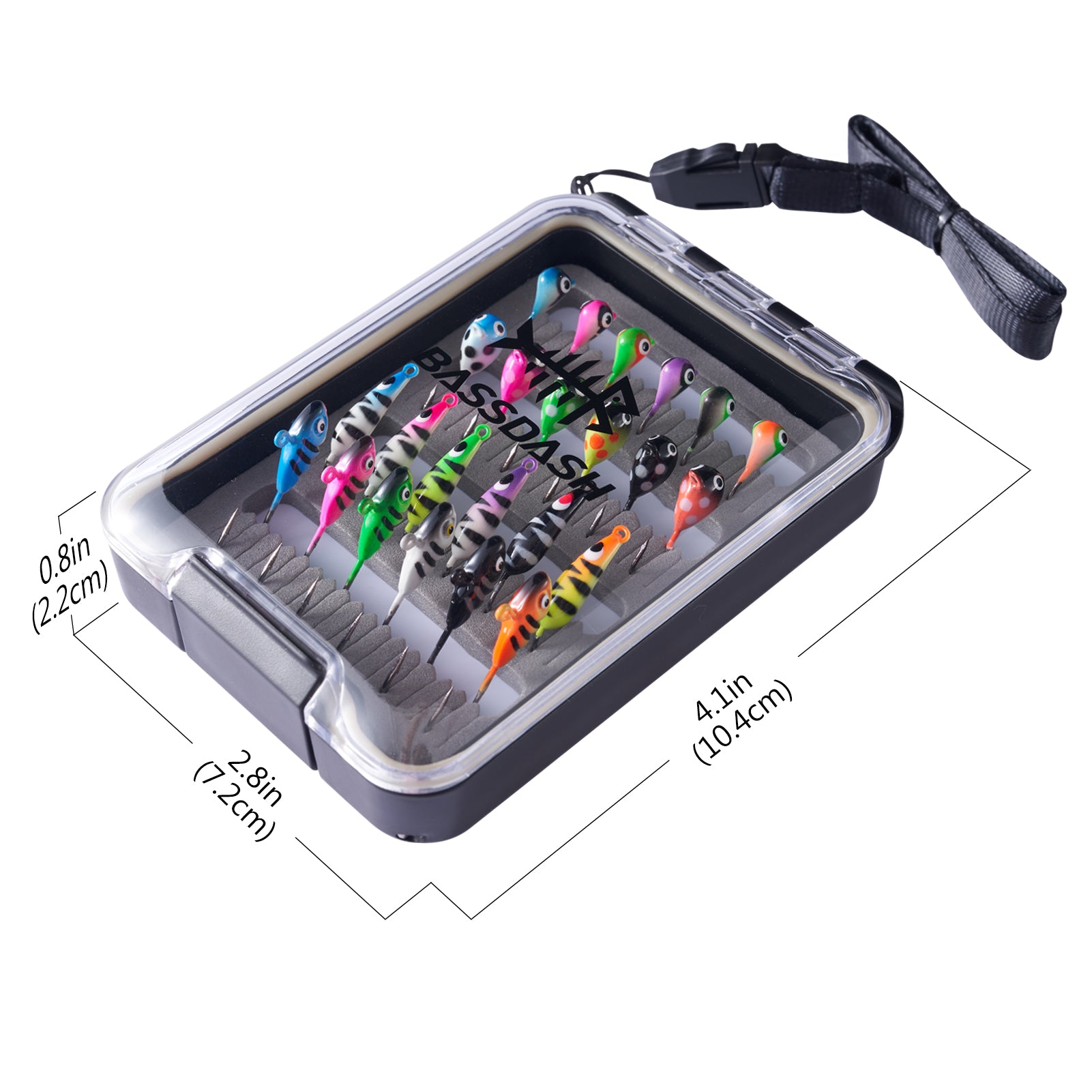 Tungsten Ice Fishing Jig Kit 20 Ice Fishing Lures With Waterproof Jig Box  Crappie Walleye Panfish Bass Perch, UV Glow and Standard Colors 
