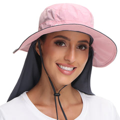 Women's UPF 50+ Sun Hat with Ponytail Hole Neck Flap FH05W - Bassdash