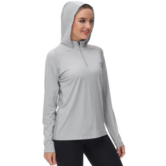 Women’s UPF 50+ Long Sleeve Hoodie Half Zip Shirt - Bassdash