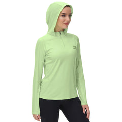 Women’s UPF 50+ Long Sleeve Hoodie Half Zip Shirt - Bassdash