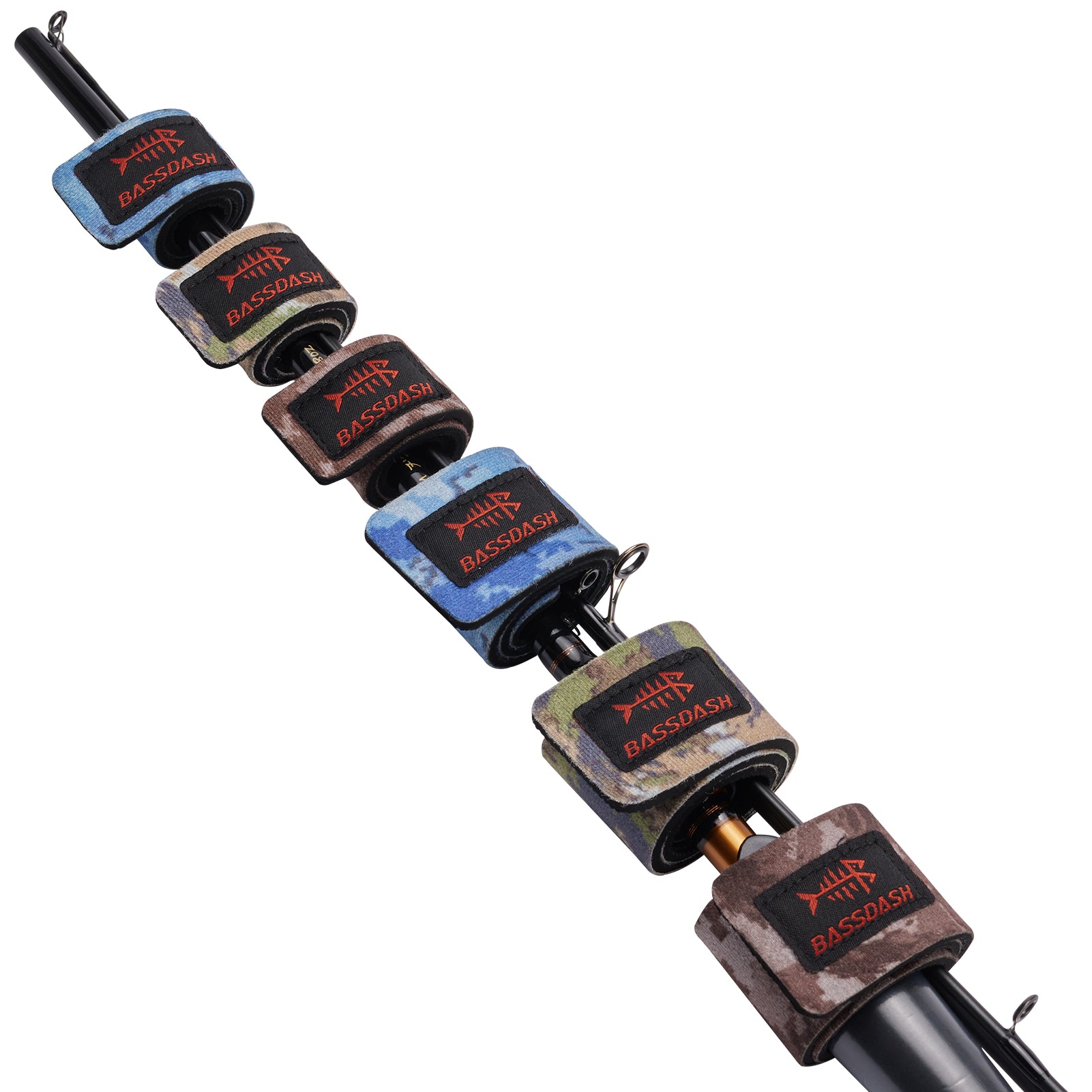 Bassdash Fishing Rod Straps Stretchy Waterproof Wrap Ties for