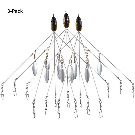 3-Pack Umbrella Alabama Fishing Rig with 5 Arms - Bassdash