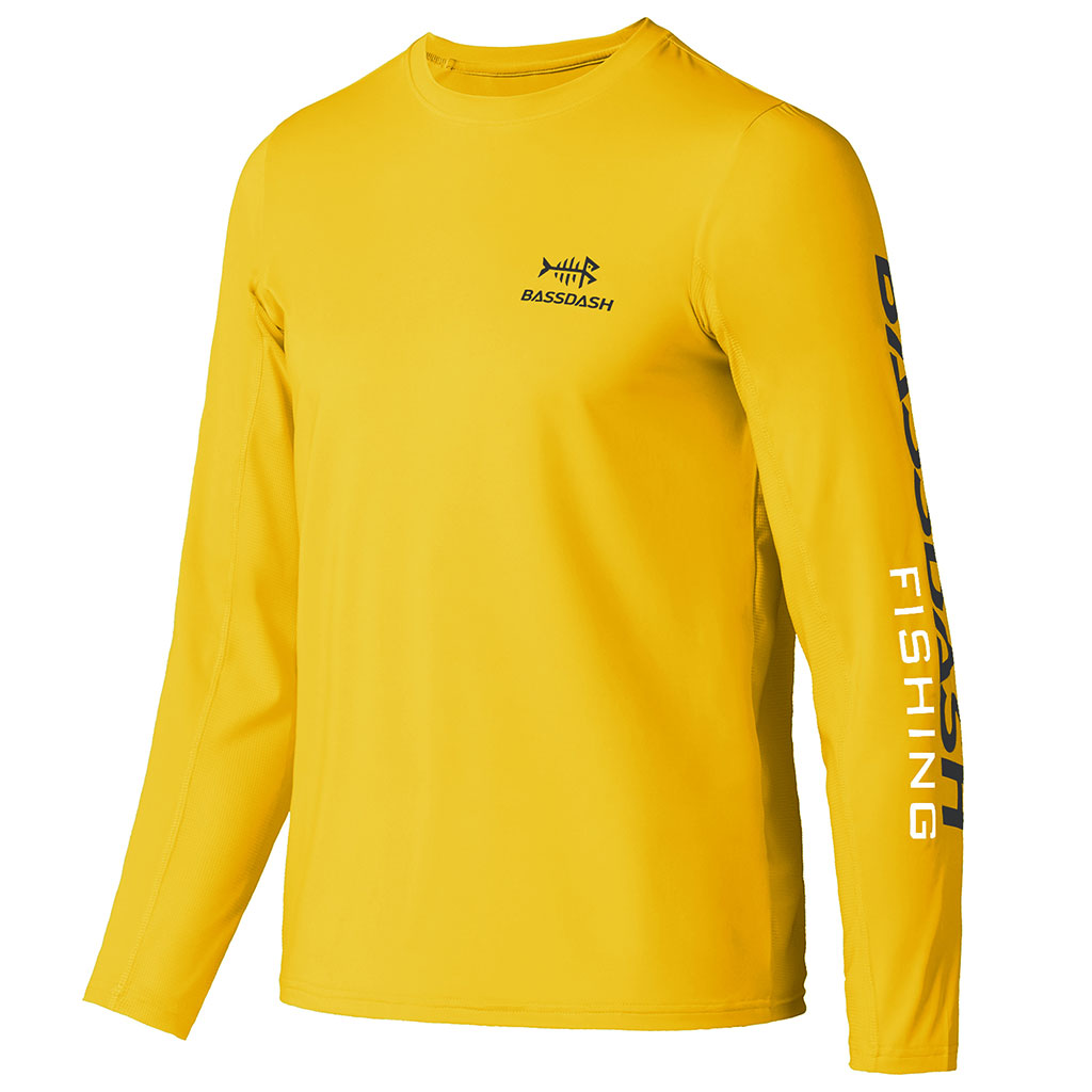 Bassdash UPF 50+ Youth Fishing Shirt Long Sleeve Performance UV Protection Shirt for Boys Girls, Amber / L