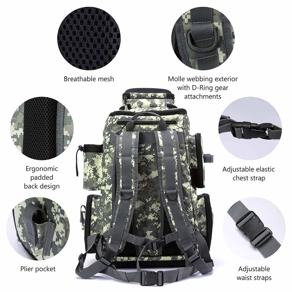 Water Resistant Fishing Tackle Backpack [3670] Tactical Bag - Bassdash