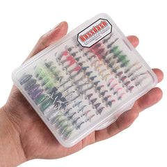 96 Pcs Fly Fishing Lure Assorted Nymphs Kit with Fly Box - Bassdash