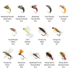 76 Pcs Fly Fishing Lure Trout Flies Kit with Fly Box - Bassdash