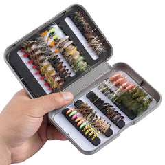 76 Pcs Fly Fishing Lure Trout Flies Kit with Fly Box - Bassdash