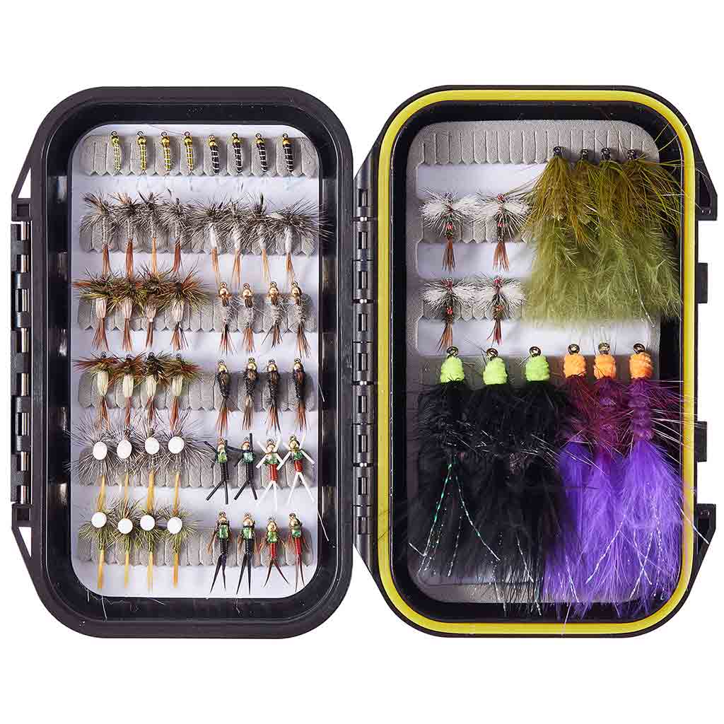 32/60/62 Pcs Fly Fishing Flies Barbed or Barbless Trout Grayling - 62pcs  barbed flies