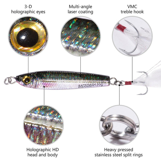 Gungnir Light Jigging Casting Lures with VMC Hooks - Bassdash