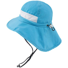 Youth UPF 50+ Sun Hat with Wide Brim Neck Flap Mesh Vent - Bassdash