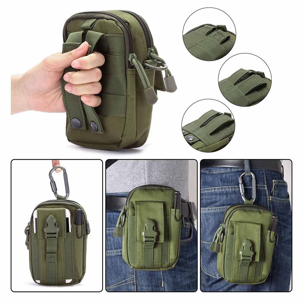 Bassdash Tactical Molle Pouch Multipurpose EDC Waist Bag Pack, Outdoor Men  Compact Gadget Utility Belt with Cell Phone Holster Holder