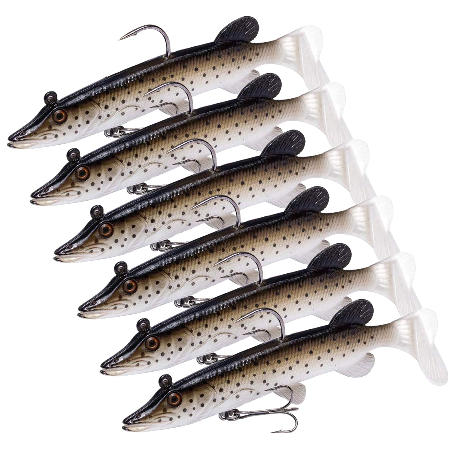 Down South Lures Super Model 5 Paddle Tail Swimbaits 6-Pack (Made