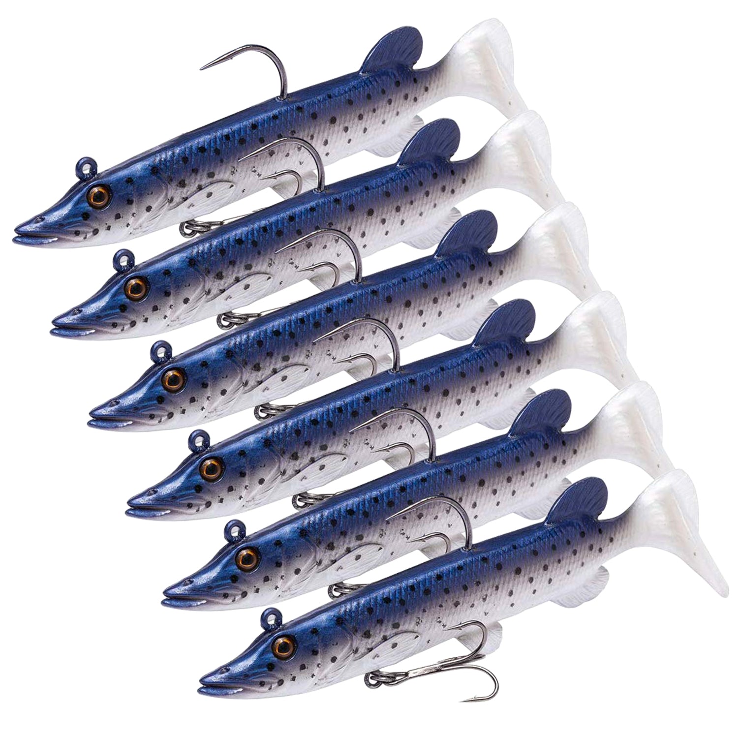 6-pack Resolv Soft Bait For Bass - 8cm Pin Tail Swimbait Silicone Lures