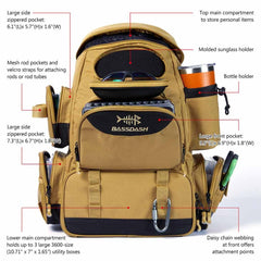 Water Resistant Tackle Backpack [3600] Tactical Bag - Bassdash