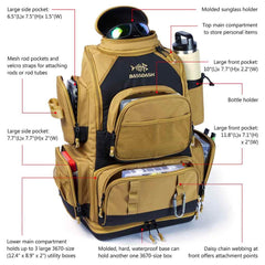 Water Resistant Fishing Tackle Backpack [3670] Tactical Bag - Bassdash