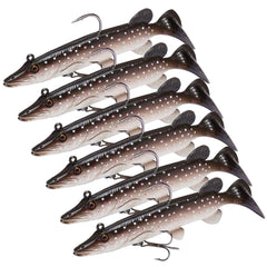 True Pike Soft Swimbait Fishing Lure, Built-In Lead Weight Pack, Pack of 6 - Bassdash