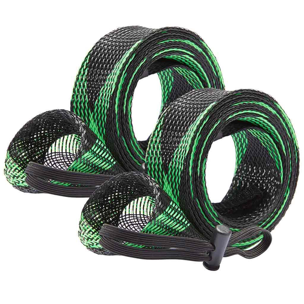 Fishing Rod Sleeves Protective Rod Socks Up to 7-1/2ft, Black & Green - 2pcs / For Spinning Rod up to 7-1/2 ft