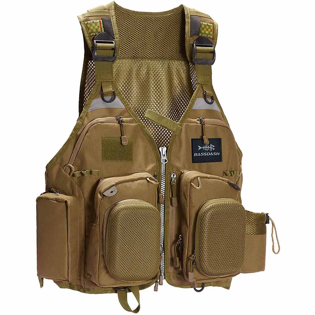 Bassdash Breathable Fishing Vest Outdoor Sports Fly Swimming Safety  Adjustable Utility Vest Fishing Tackle for Men and Women