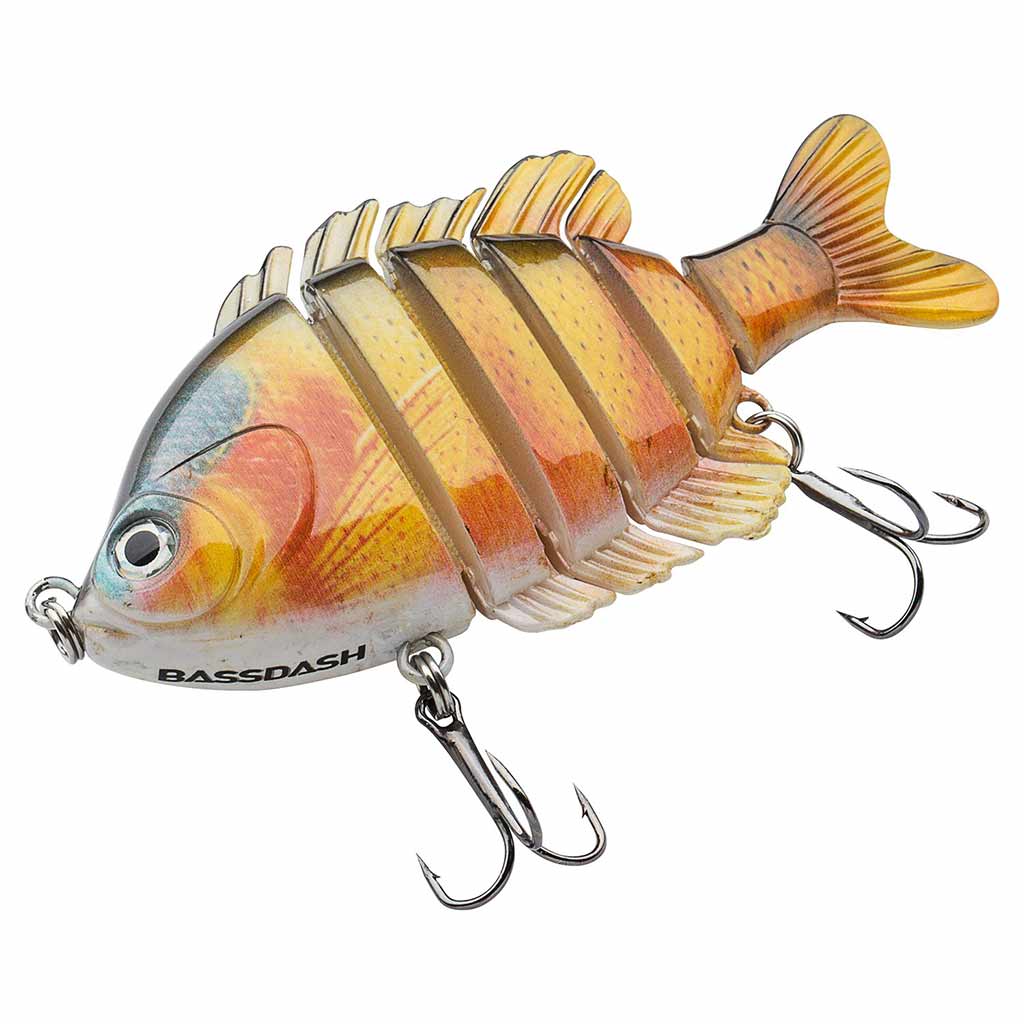 BASSDASH SwimPanfish Multi Jointed .. Panfish Bluegill Swimbaits Topwater  .. Hard Bass Fishing Crank .. Lure 3.5in/0.85oz, 4 Colors .. (Bluegill) 